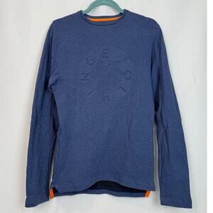 Mammut Swiss Design Long Sleeve Top Blue Orange Embossed Size S Mens